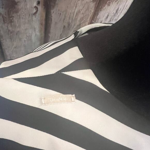 S’ MAX MARA - Black and White Striped Sleeveless Sheath Dress Size Small - Picture 5 of 6